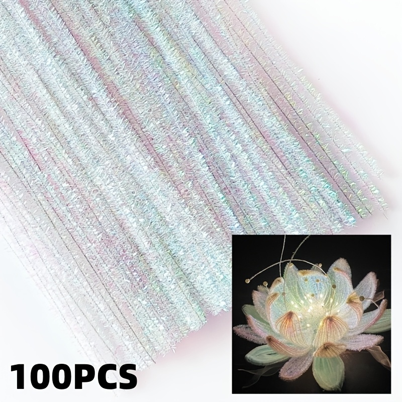 

100pcs Iridescent Metal Wire Pipe Cleaner Set - Sparkling Schneier Rods For Diy Crafts, & , No Battery Required