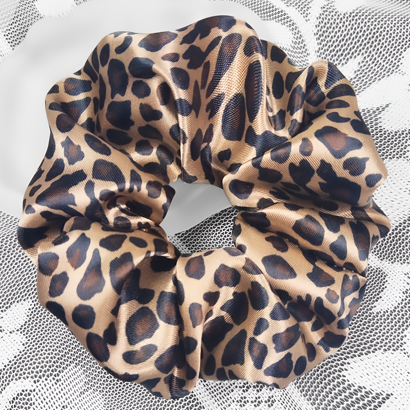 1pc Of Fashionable, Elegant, And High-end Leopard Print Hair Tie, A Large Hairband With A Glossy Finish On The Hair