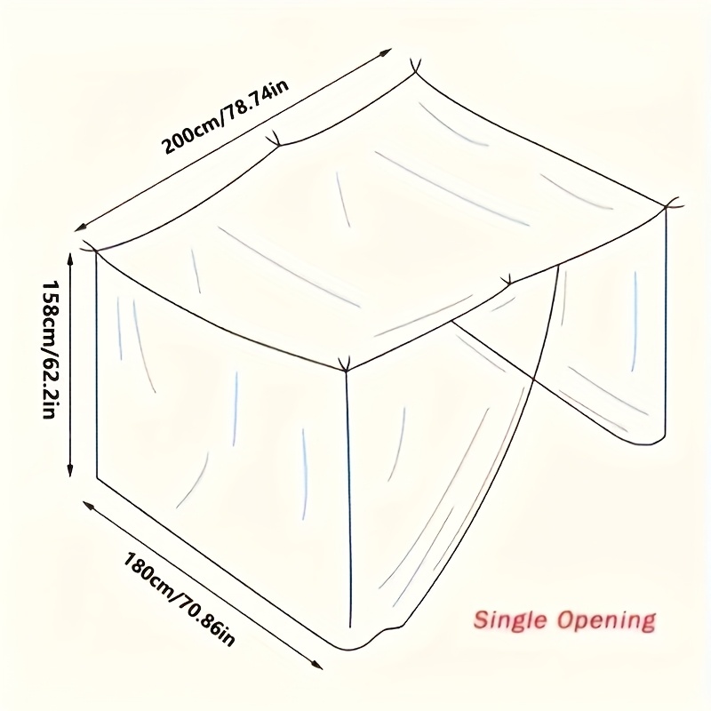 Image of 1pc Net, Single Opening Mesh Bedspread, Bedroom Dormitory Room Home Decoration, Terrace Porch Camping Outdoor Portable Summer Net