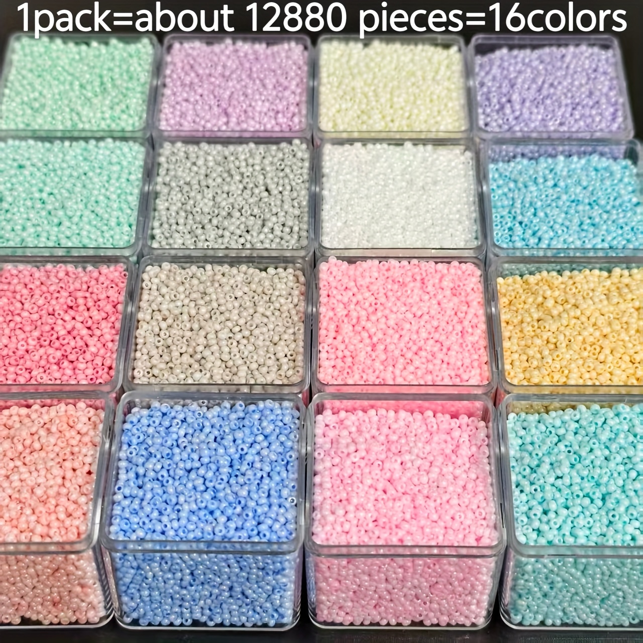 E-shop 12880 Stück 1,8 mm Mattierte Reisperlen - 16 Arten von heller, einfarbiger, handgemachter Schmuckmaterialien, hochwertige Perlen, geeignet für