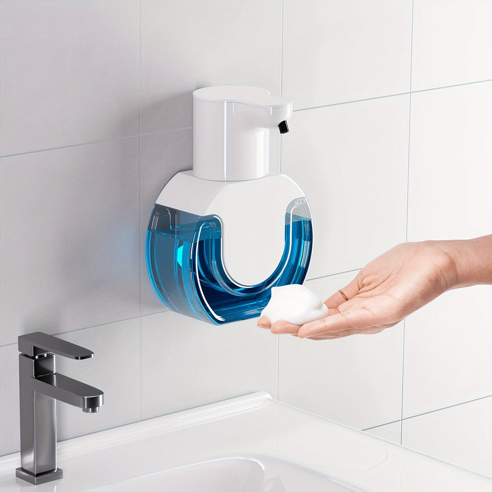 

1pc Automatic Soap Dispenser, Countertop/wall Mounting Soap Dispenser, Bathroom Toilet Hand Sanitizer Dispenser, Bathroom Accessories
