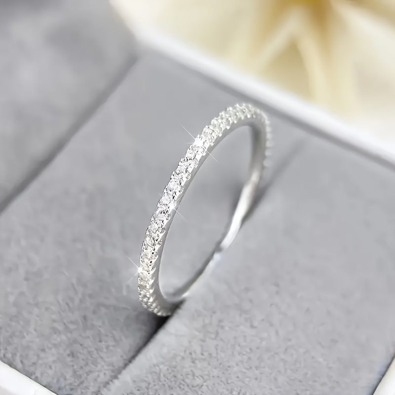 

925 Sterling Silver Ring With Sparkling Synthetic Zirconia For Men And Women Wedding Party High Quality Jewelry