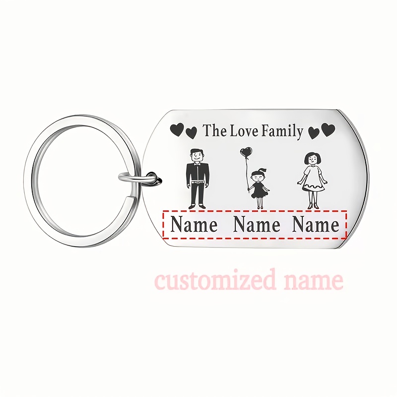 TEMU 1 llavero de metal personalizable, llavero de familiar DIY personalizado, regalo para , regalo de llavero para , se puede personalizar