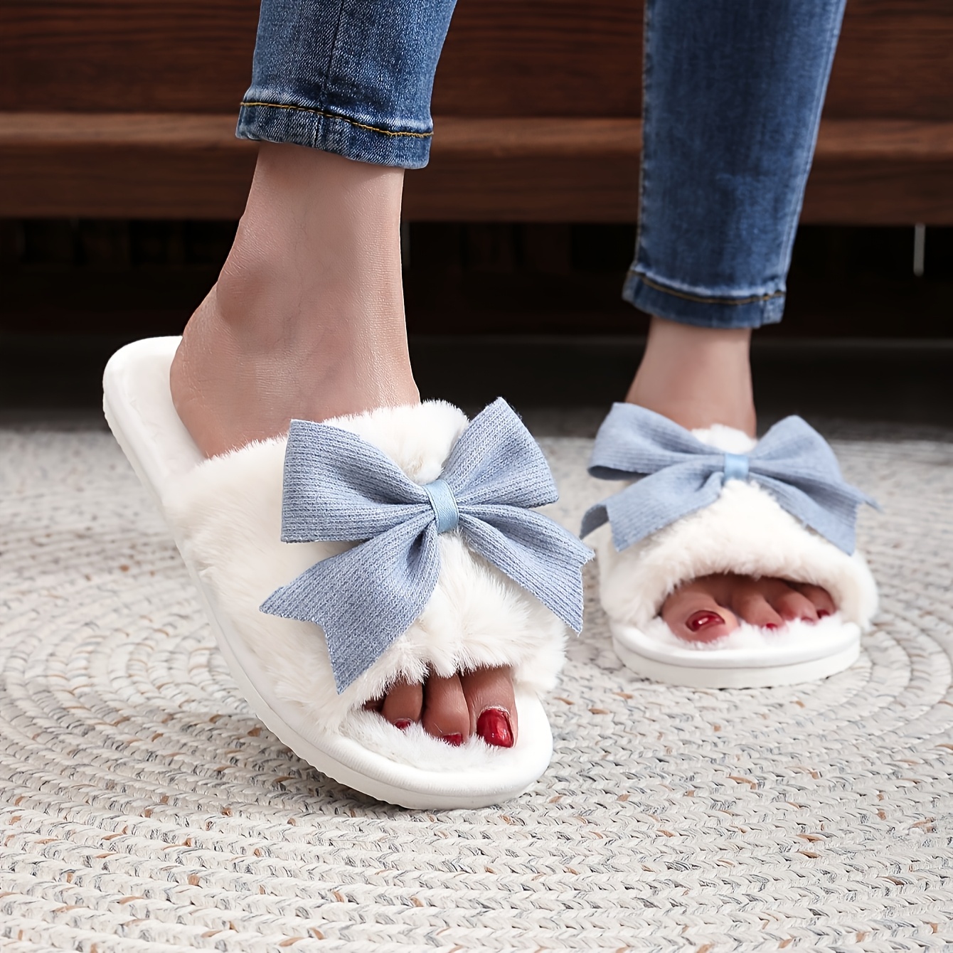 par de chinelos de peluche unissexo com chinelos de Temu