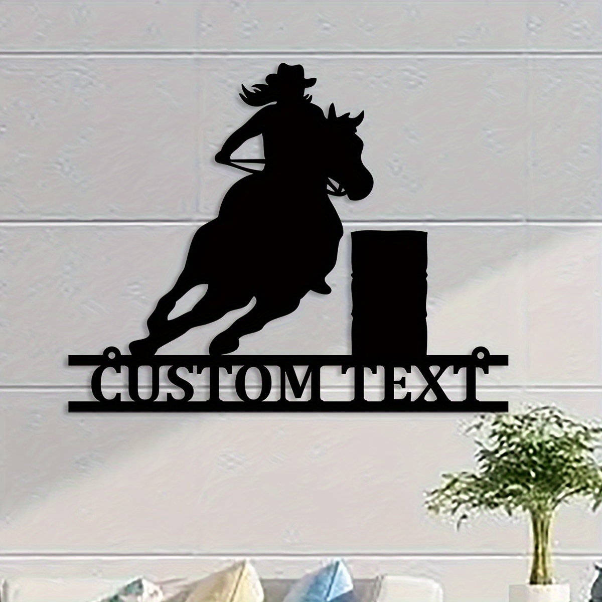 

Custom Barrel Racer Metal Wall Decor, Vintage Style Personalized Name Sign, Wall Hanging Metal Art For Home Decor, Multipurpose No-electricity Required