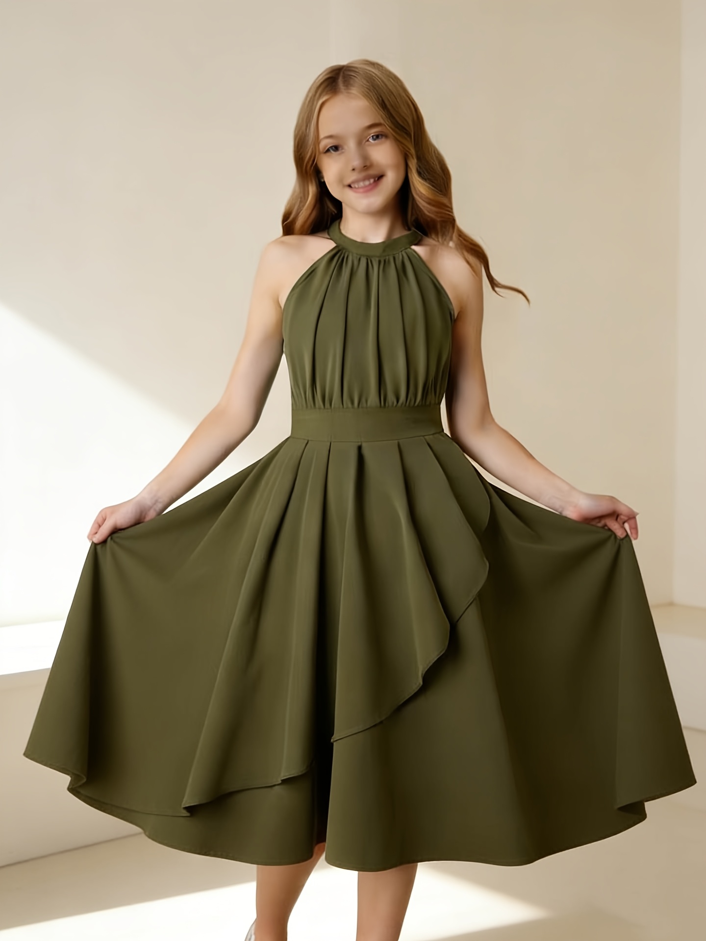 green emerald velvet dress Amazon.com: blibean Tween Girls Dresses Summer Short Sleeve Kids Girl  Wedding Guest Dress Boho Bohemian Casual Swing Outfit Fashion Semi Formal  Party Graduation Clothes Size 6-7 Year Old Cream Beige: Clothing, Shoes