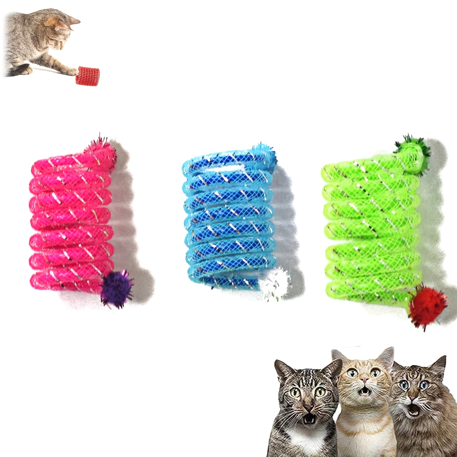 Colored Cat Spring, Interactive Cat Toy, Plastic Spiral Coil Suitable For Kittens