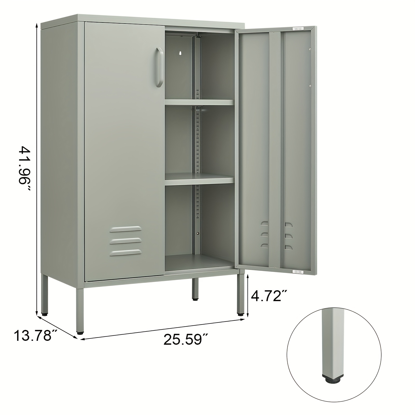 Metal Locker Storage Cabinet, Black Accent, Pantry Cabinet With Doors, Locker For Living Room, Kitchen, Office