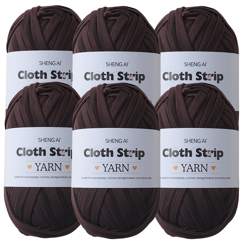 TEMU 6pcs (6pcs) 600g T-shirt Yarn - High Elasticity Pilling-free Suitable For Knitting, Crocheting, Weaving | Gradient & For Diy Crafts, Slippers,
