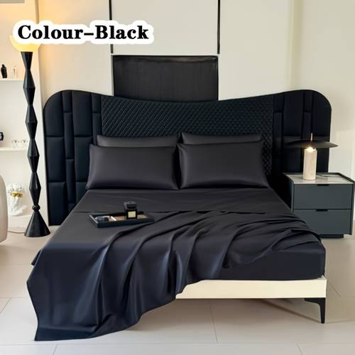 luxurious 4pcs light luxury silky colorful dot set with 1 fitted sheet 1 sheet 2 pillowcases suitable for home bedrooms guest rooms and hotels of high quality comfortable and durable