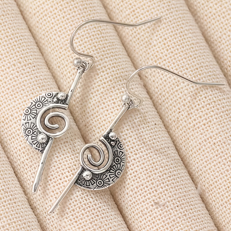 E-shop Fonect Damen Bohemian Ethno Kupfer Spiralblumen Ohrringe mit Hohlem Blumenanhänger - Schmuck für , Partys, Mardi Gras & April Geburtstage
