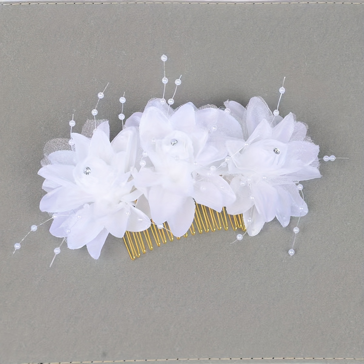 Image of Bridal Headdress Head Flower Hair Comb Wedding Hair Additions Party Festival Dress Up Additions
