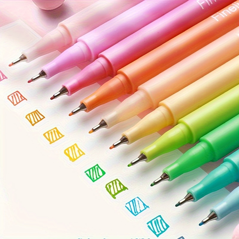 

10pcs 0.4mm Colored Ultra Fine Markers Color Pens For Note-, Marking, Journaling, Handwriting Set