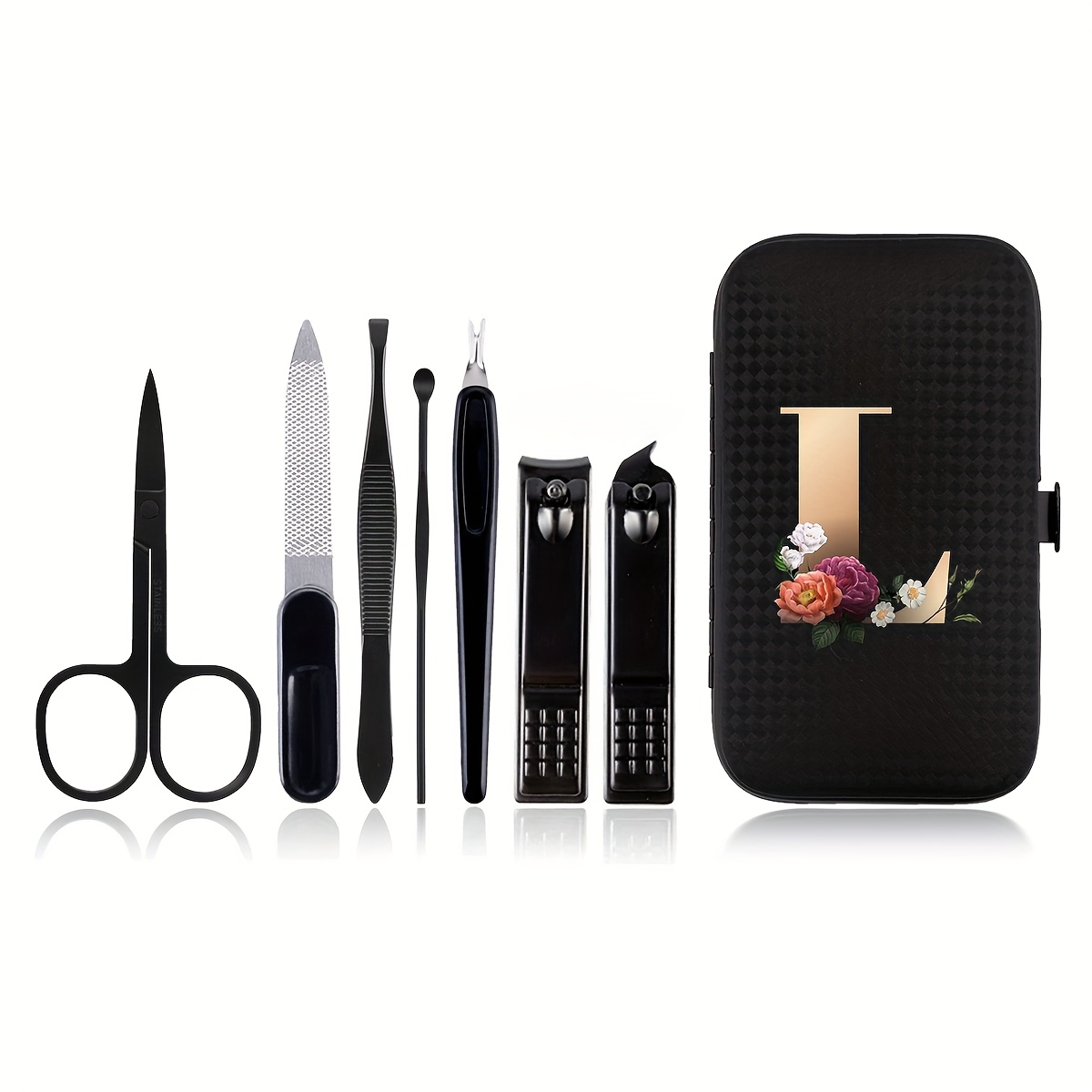 7pcs 26-letter Flower Nail Clippers Manicure Tool Set, With Portable Travel Box, Cuticle Scissors And Cutter Kit, Professional Nail Clippers Pedicure Kit, Travel , Suitable For, Back-to-school Gifts