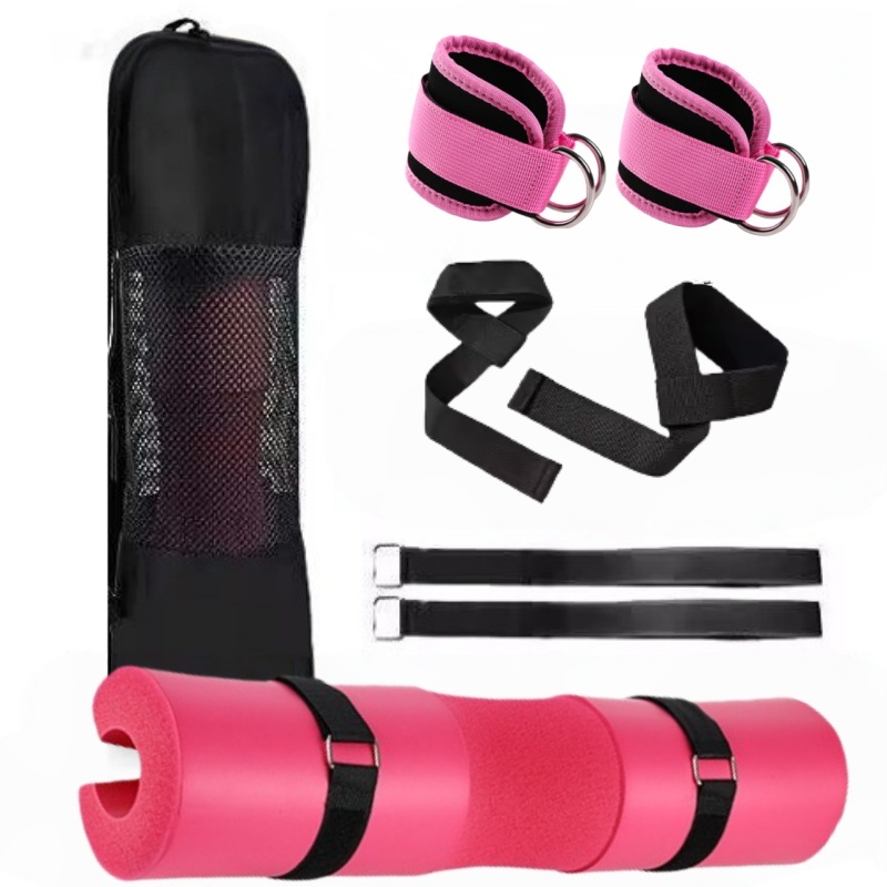 TEMU Set de 8 pièces d'équipement d'entraînement, ensemble de coussinets d'haltère pour squats et soulevés de hanches, coussinets d'haltère en mousse
