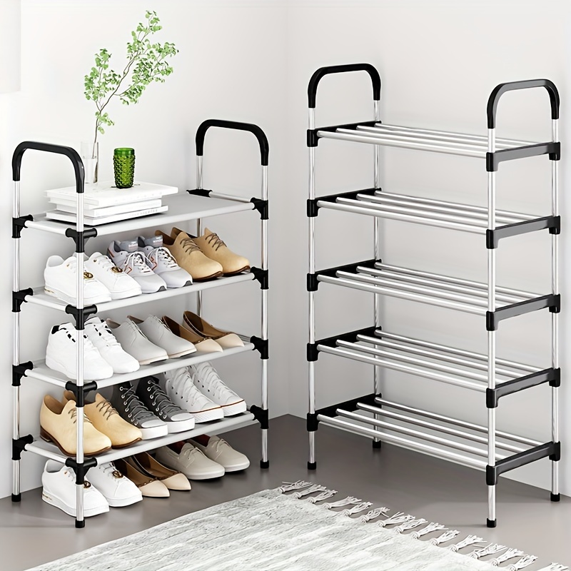 

5-tier Metal Shoe Rack, Adjustable Free Standing Organizer For Various Room Types, Floor Mount Durable Storage Shelf