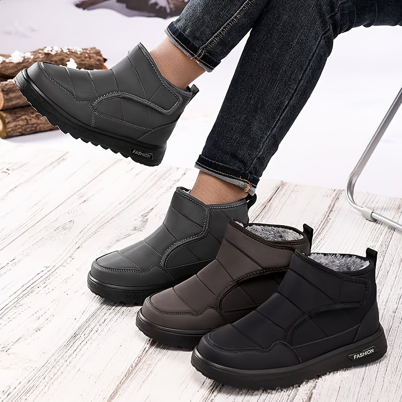 mens hiking boots winter outdoor casual snow training shoes suitable for   snow   winter outdoor strolls and short distance snowy leisure   the plaid stitched   boot upper     winter outdoor outfits