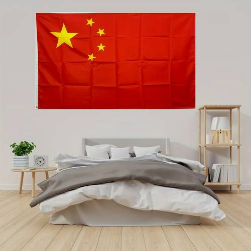 jit1pc chinese flag measuring 3x5 feet or 90x150 cm made from durable material featuring single sided printing double stitched for strength resistant to fading with 2 brass grommets ideal for decorating rooms gardens homes