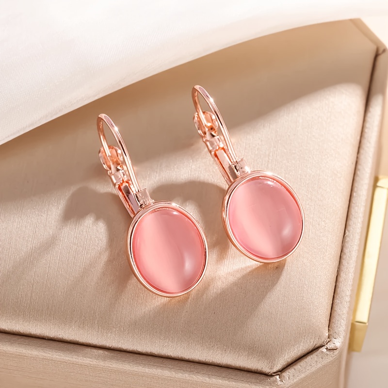 Image of Exquisite Pink Crystal Earrings Women Hypoallergenic Fashion Earrings Elegant Jewelry Birthday Gift Additions