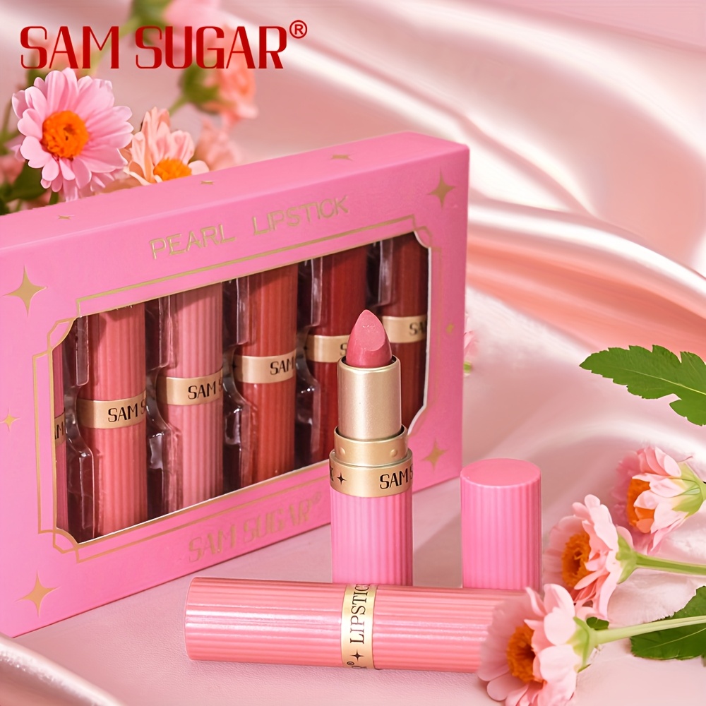 Lipstick Makeup Set, Six Pearlescent Lipsticks