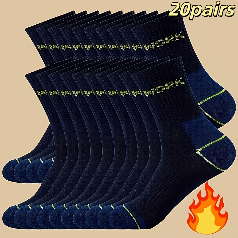 TEMU Pairs, Thickened Autumn/winter Socks For Men And Women, Outdoor Sports & Casual Business Socks With Odor-resistant & Moisture-wicking Polyester