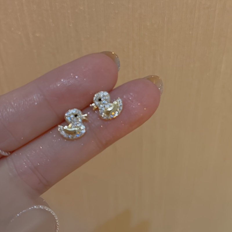 Women's Duck Stud Earrings, Lightweight Hypoallergenic Design