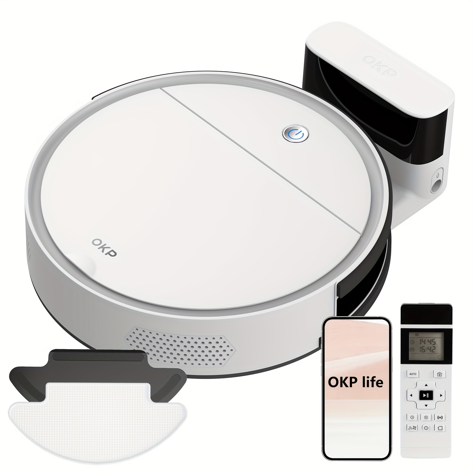 

Okp 2 In 1 Robot Vacuum And Mop, Wifi/app/alexa, Robot Vacuum Cleaner With Schedule, Efficient Filtration System, Self-charging, Slim Design, Perfect For Hard Floors, Pet Hair, Carpets, K5