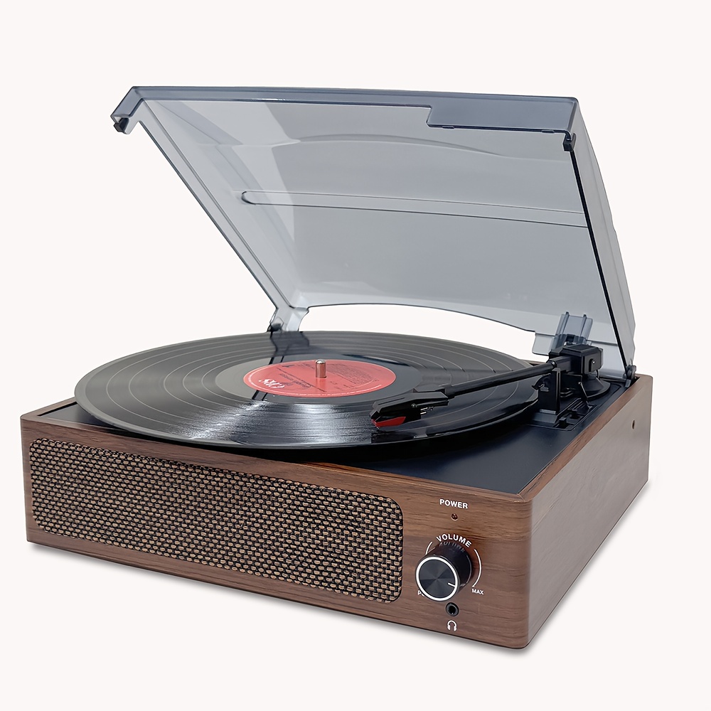 TEMU Vinyl Record Player, Wireless, Turntable Vinyl, Record Player With Speakers, 3-speed, Stereo Speakers, Earphone Jack, Rca , Vintage Design