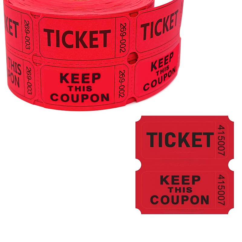 TEMU 400pcs/200 Pairs Of Raffle Tickets, 2/2-inch Prize Tickets, Event Tickets, Reusable Prop Banknotes – Raffles, Parties & Events, Raffle Prize