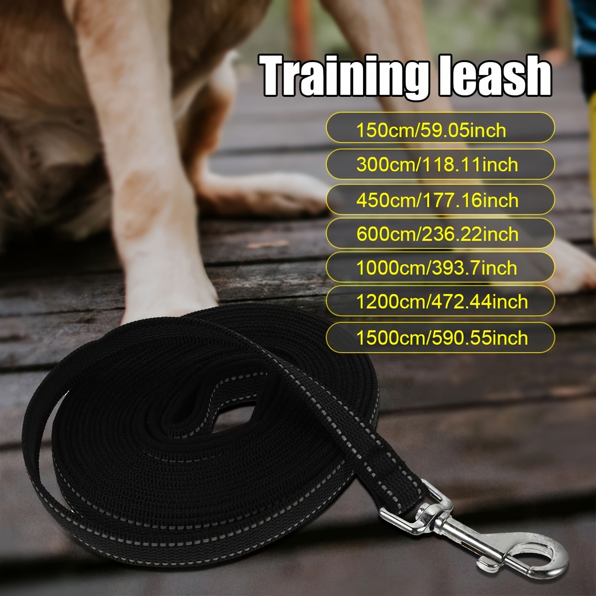 

Pet Training Leash: Durable Pp Material, Reflective Stripes, Zinc Alloy Clasp, Suitable For Dogs Of Various Sizes