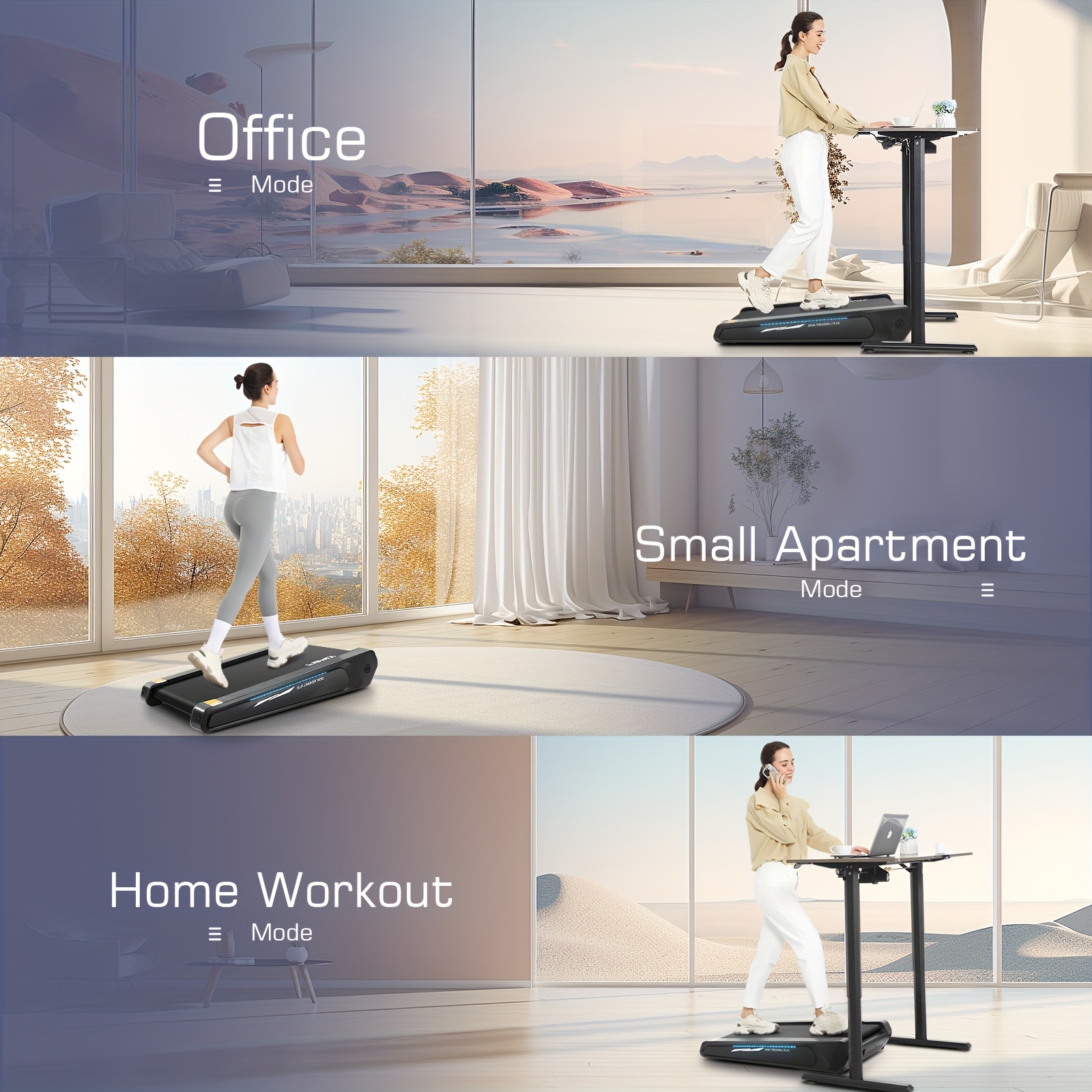 Compact Under Desk Treadmill with Portable design - Space-Saving Walking Pad Machine, 300lbs Heavy Duty Capacity, 5% Incline, for Home Office, Apartment, Small Spaces - Compatible with US Outlets (110V) - Ideal for Walking, Jogging, Light Running - Perfect Gift for Fitness Enthusiasts, Office Fitness Equipment, Durable Walking Pad, Apartment Workout, Sleek Exercise Machine, Sturdy Construction, Busy Professionals