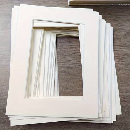 15pcs photo frames for photo wall with 6inch 7inch 8inch backboard paperboards in light beige picture frame mounting