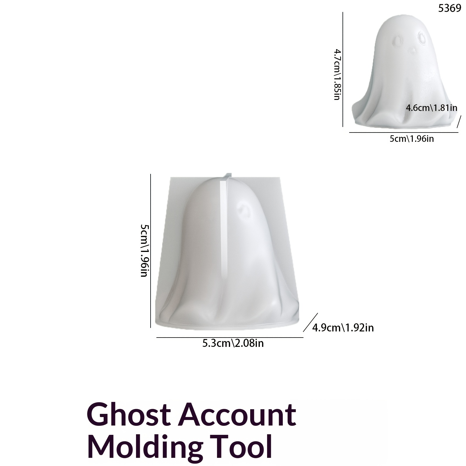 TEMU Molde de silicona de resina Molde de silicona de Halloween, Molde de silicona de vela de fantasma de Halloween, Molde de yeso a de vela de