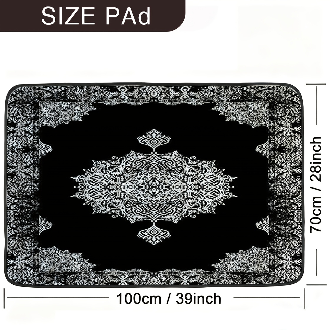 TEMU 1pc Flower & Paw Print Dog Training Mat - Washable & Reusable Pet Pad Suitable For Potty Training, Furniture, /travel Use - Durable Easy-clean