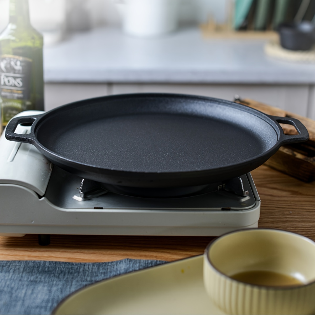 cast   for pancakes double handle non stick frying pan hand wash only     surface for   flatbreads details 3