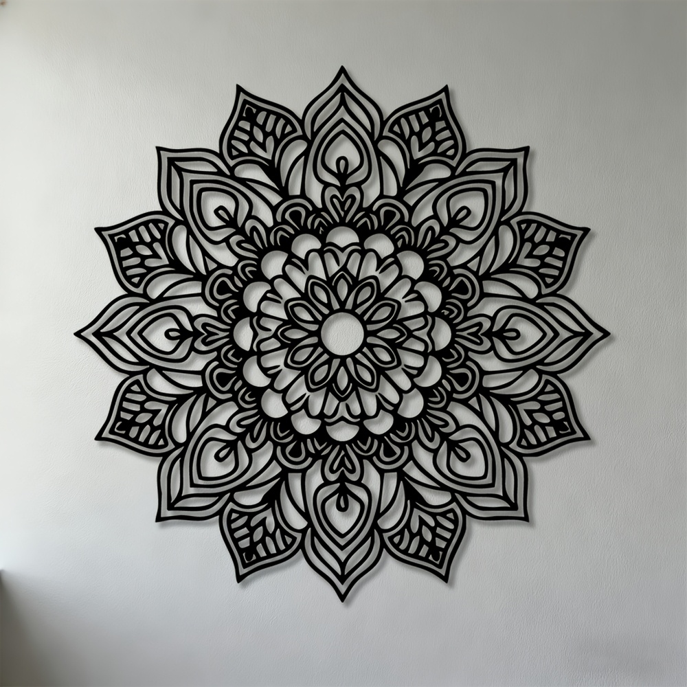 TEMU 2d Flat - 1pc, Two-dimensional Wall Sculptures, Mandala Metal Art, Ideal For Decorating Living Rooms, Bedrooms, Offices, And Homes