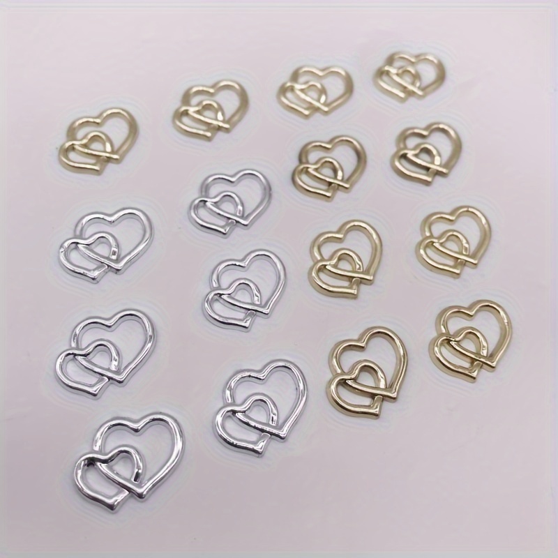 

50pcs, Electroplate Double Love Crafts Wedding Loves Silvery Golden Color Love For Table Decoration