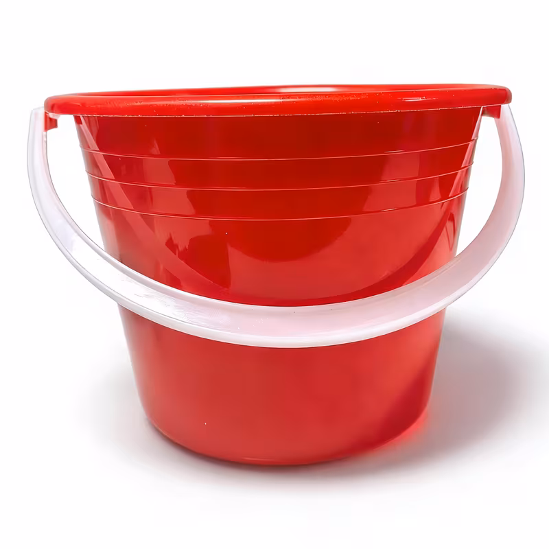 mini red handheld bucket ideal for outdoor water carrying beach sand play small item storage plastic material versatile for living room outdoor furniture bathroom use Product details 2