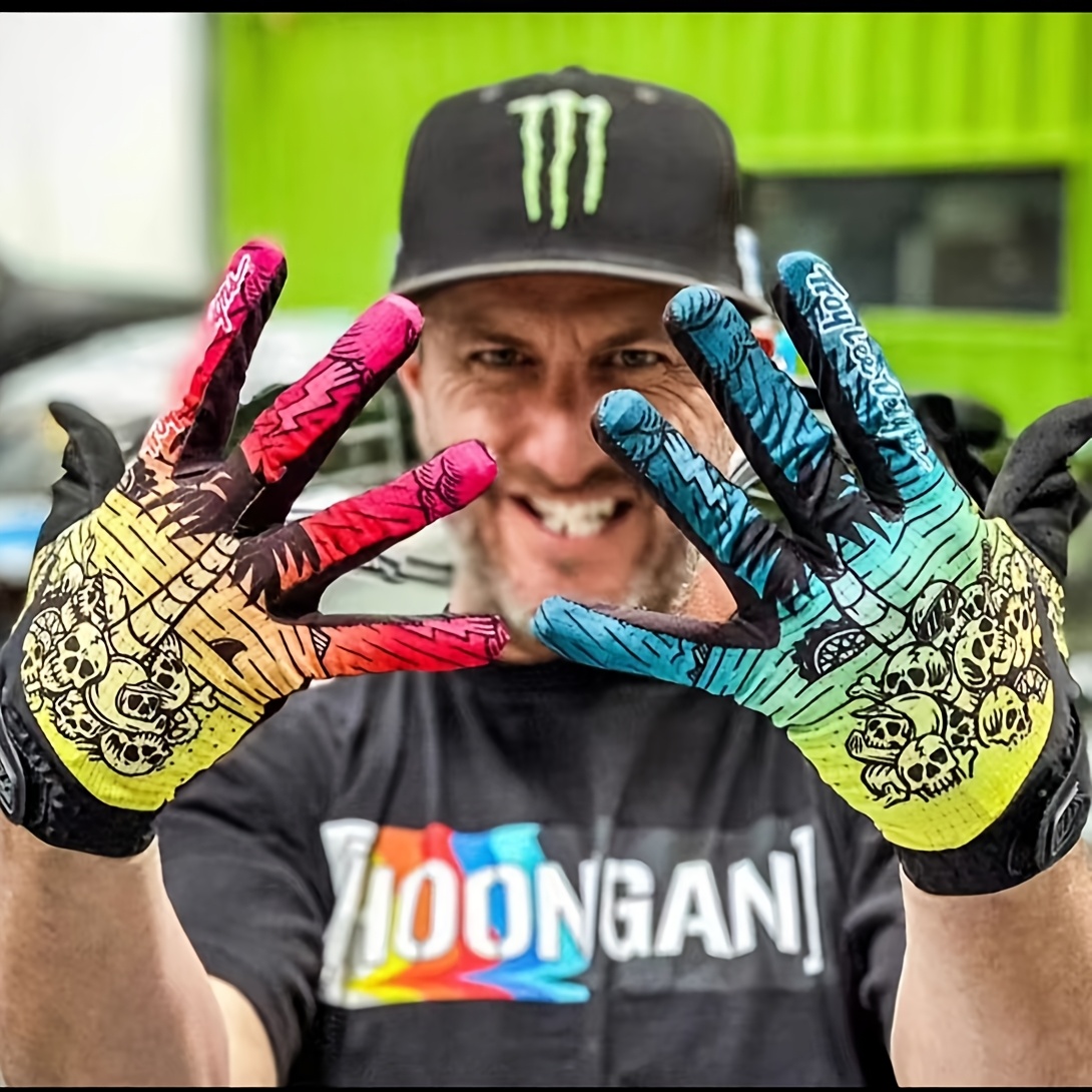 

Polyester Fiber Motocross Gloves, Woven, Machine Washable, Hook & Loop Closure, Uncharged, For Off-road Motorcycle Riding