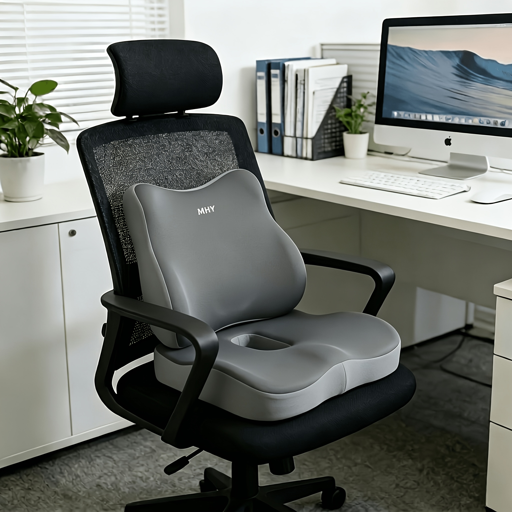 TEMU 2pcs Large Soft Cushion Lumbar Support Pillow Car Seat Cushion Backrest Set, Office Chair Car Seat Office Multi-scene Use, Fatigue From Sitting