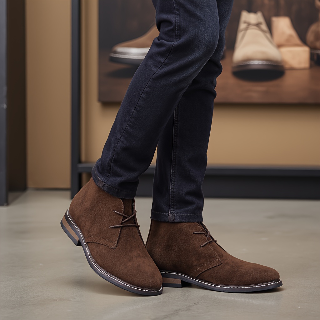 bottes de cheville rétro pour hommes, bottes de désert minimalistes pour hommes. 2
