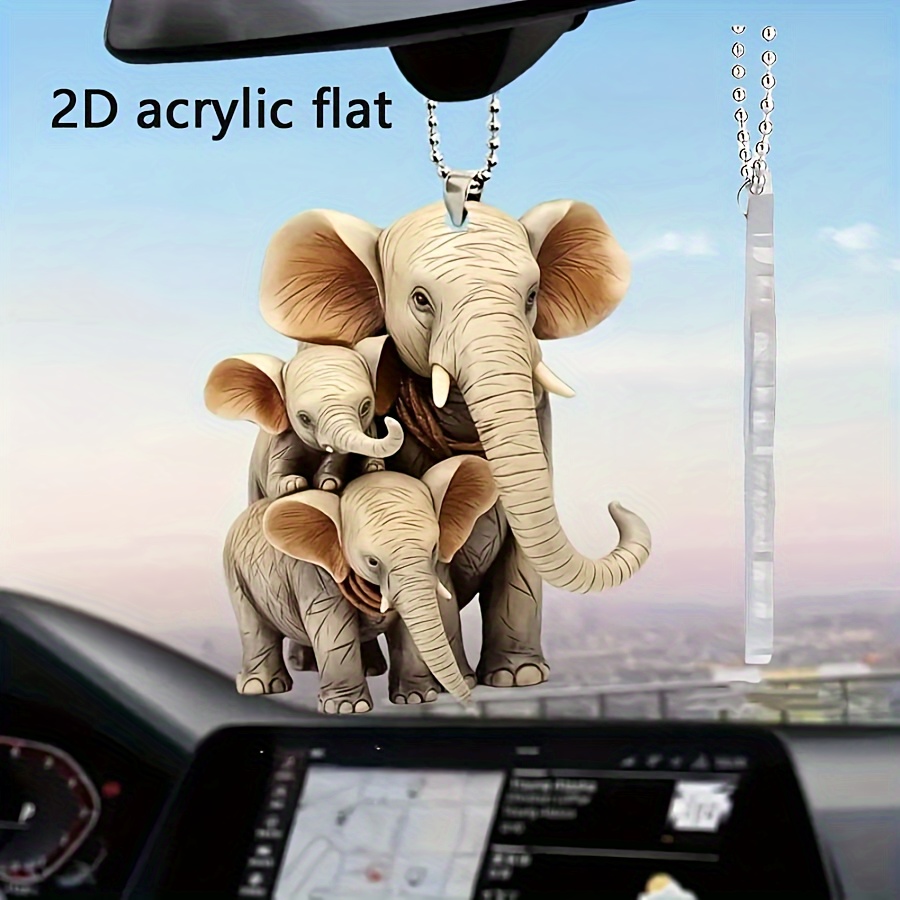 

1pc2d Acrylic Elephant Family Hanging Ornament, Birthday Present, Bag Car Backpack Handbag Purse Accessories Hanging Pendant, Party Favor, Party Decor Supplies