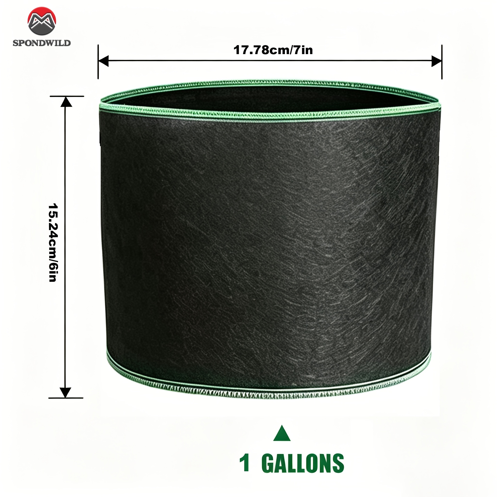 TEMU 1 Gallon Grow Bags, 8pcs Thickened Non-woven Fabric Pots, Breathable Drainage Planters For Fruits, Vegetables, Tomatoes, Black