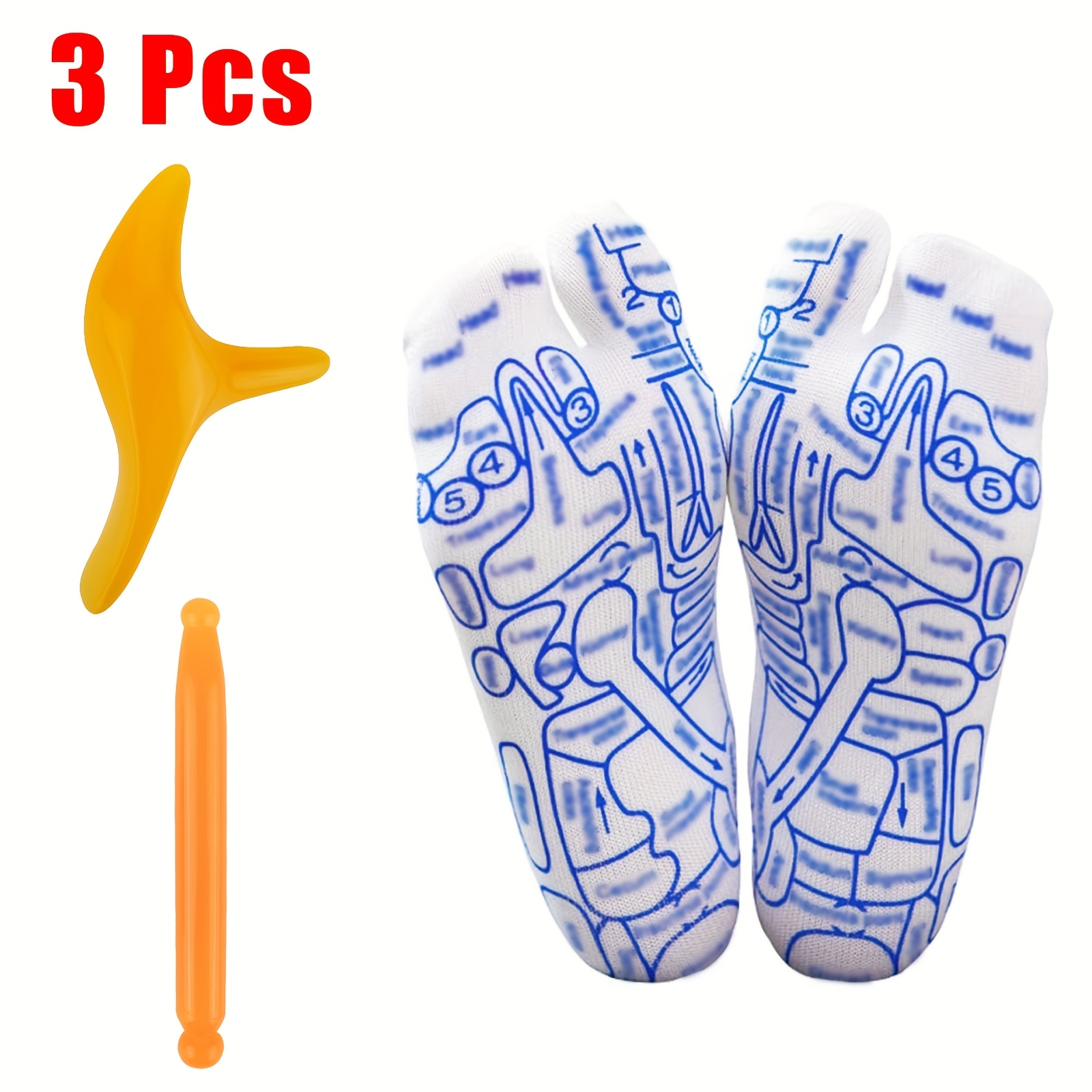 TEMU 3 Pairs Teenager's Massage Socks, Foot Massage Socks, Foot Massage Socks Set, Teenager's And Teenager's Massage Socks With Massage Tools,