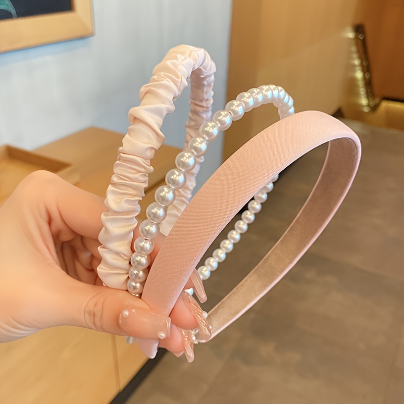 3pcs Hair Hoop Set, Fresh And , New Macaron Headbands And Hair Clips