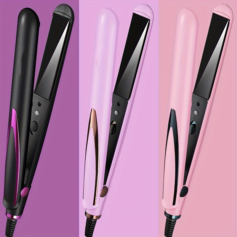 

Hair Straightener And Curler, Ceramic Glaze Flat Iron With Auto Shut-off, Quick Heating Styling Tool For Women, Straightening And Curling Iron For Dormitory Use, Pinkish & Black Options