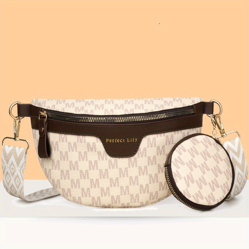 Women's Fashion Vintage Shoulder Bag, Adjustable Strap Letter Print Crossbody Bag, Daily Chest Bag, Camping Cycling Backpack, Casual Vacation Hiking Backpack Phone Purse Wallet