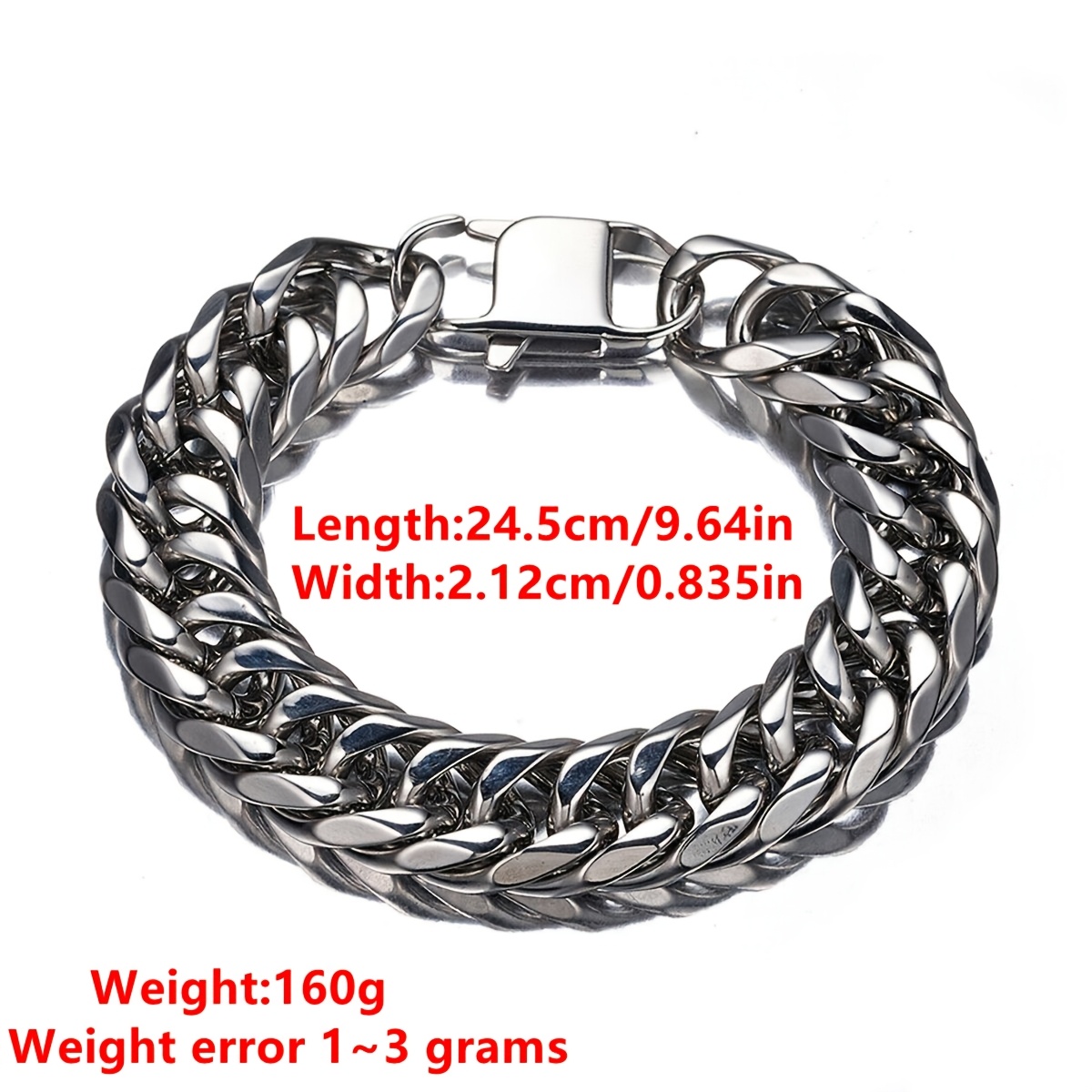 Image of Men's Bracelet, Hip Hop 316l Stainless Steel Bracelet, Cuban Curb Bracelet Chain For Men, Father's Day Gift
