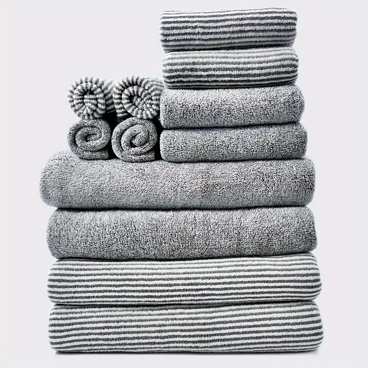 

12pcs Towel Set, 4 Bath Towels & 4 Bath Towels & 4 Towels, Towels, Towel Set, Towels For Bathroom, Bathroom , Bathroom Accessories