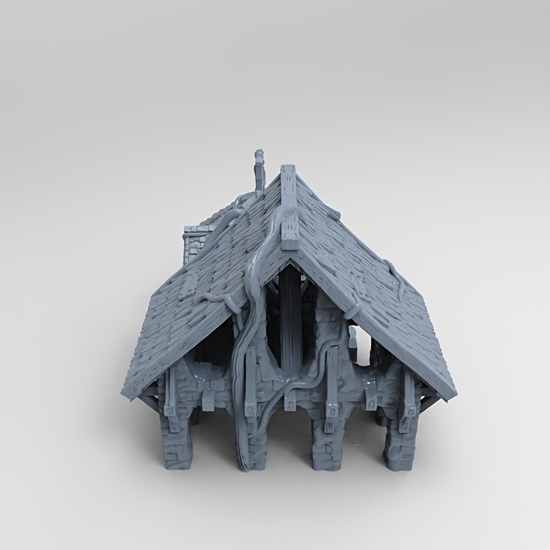 High-Detail Vintage Rustic Farmhouse Cottage Terrain Scene Model